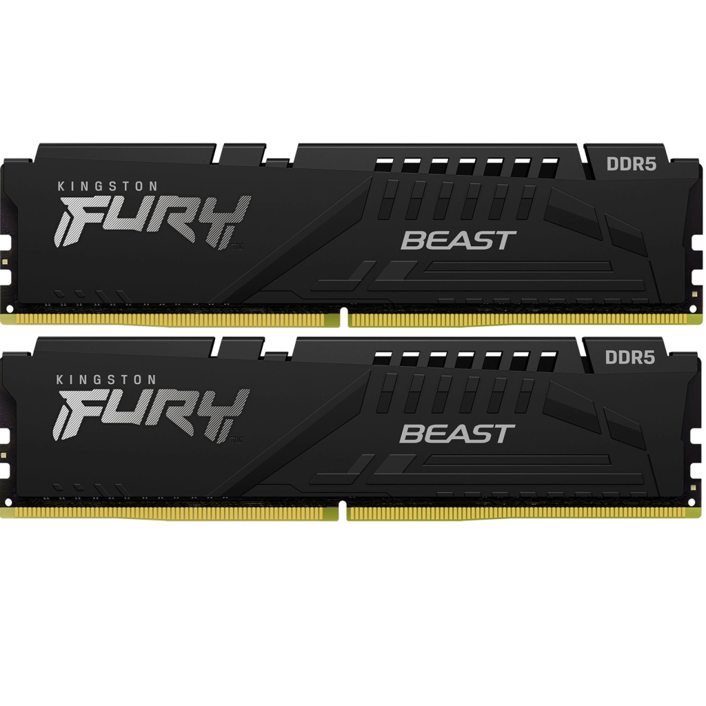 Модуль пам'яті для комп'ютера DDR5 32GB (2x16GB) 6400 MHz Beast Black XMP Kingston Fury (ex.HyperX) (KF564C32BBK2-32)