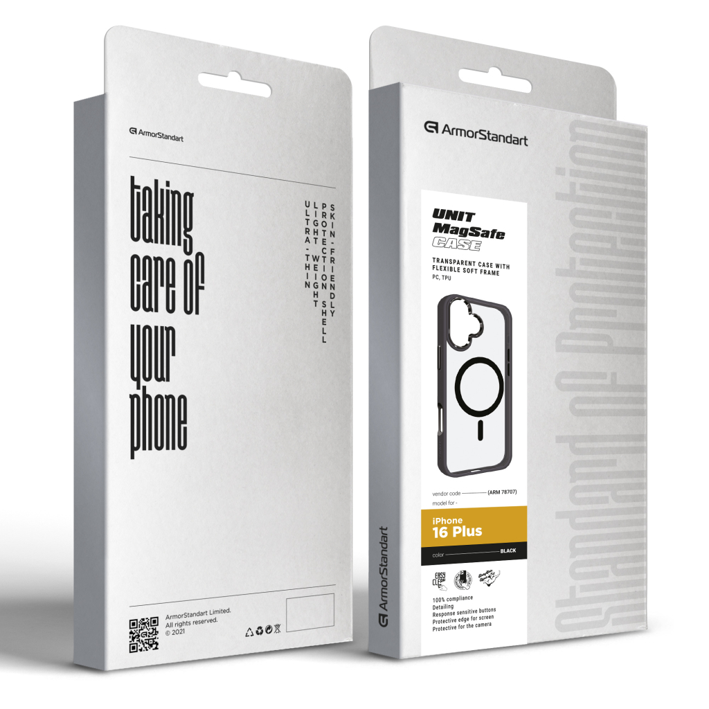 Чохол до мобільного телефона Armorstandart Unit MagSafe Apple iPhone 16 Plus Black (ARM78707) Чохол до мобільного телефона Armorstandart Unit MagSafe Apple iPhone 16 Plus Black (ARM78707)