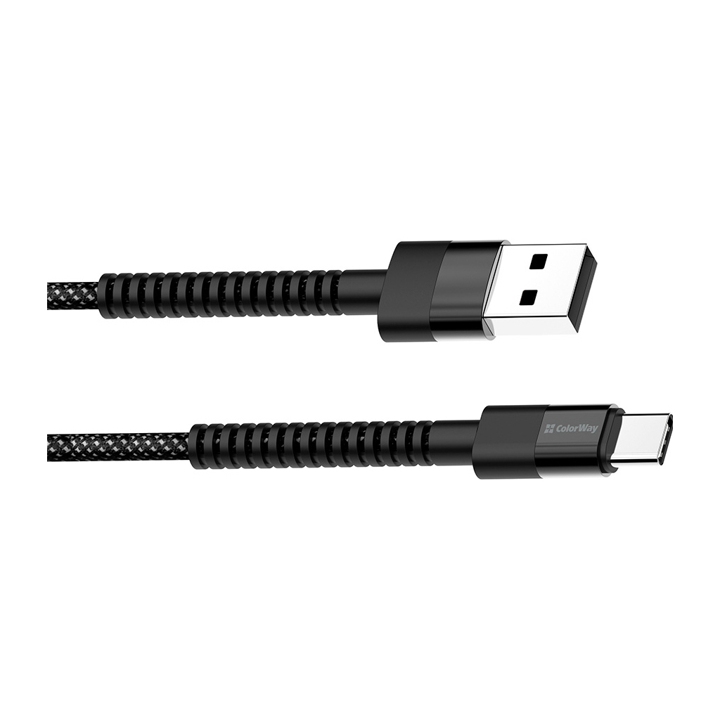 Дата кабель USB 2.0 AM to Type-C 1.0m 2.4А black ColorWay (CW-CBUC063-BK)