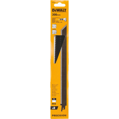 Полотно DeWALT для шабельної пилки, точний різ, 300 мм, крок зубів 6 TPI, 2 шт. (DT2451)
