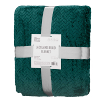 Plaid ARDESTO Jacquard Braid 160x200cm, 100% polyester, emerald (ART0207JB)