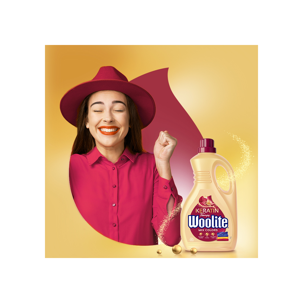 Гель для прання Woolite Для кольорових тканин З кератином 2.7 л (5900627090475)