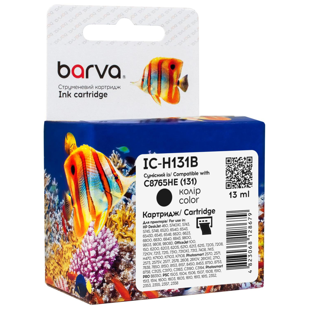 Картридж Barva HP 131 (C8765HE) 480c, black (IC-H131B)