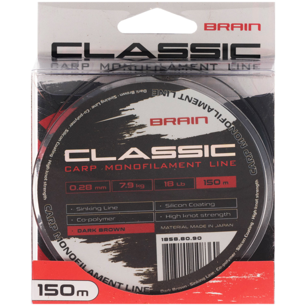 Волосінь Brain Classic Carp Line (dark brown) 150m 0.28mm 18lb 7.9kg (1858.80.90) Волосінь Brain Classic Carp Line (dark brown) 150m 0.28mm 18lb 7.9kg (1858.80.90)