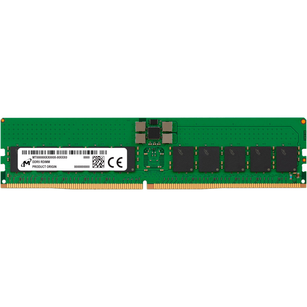 Модуль пам'яті для сервера Micron DDR5 RDIMM 32GB 1Rx4 4800 CL40 (16Gbit) (Single Pack) (MTC20F1045S1RC48BR)