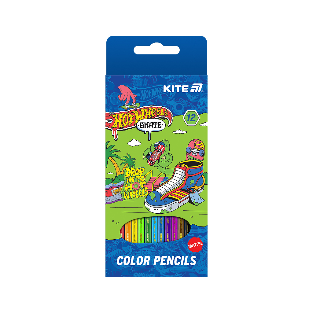 Олівці кольорові Kite Hot Wheels HW-2, 12 кольорів (HW25-051-2) Олівці кольорові Kite Hot Wheels HW-2, 12 кольорів (HW25-051-2)