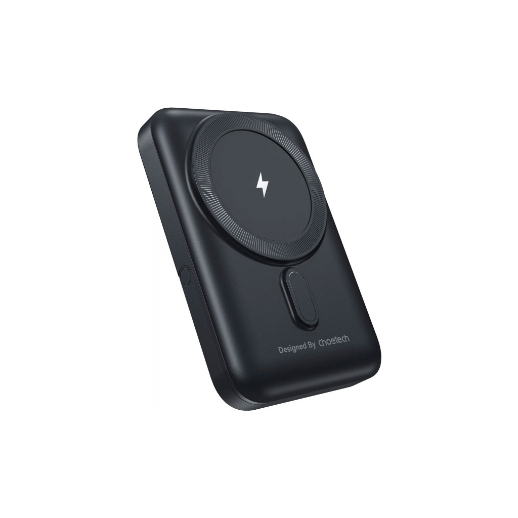 Повербанк Choetech Magnetic Wireless 10000mAh 20W, PD, Qi-15W, USB-C In/Out, with holder, Black (B743-CCBK)