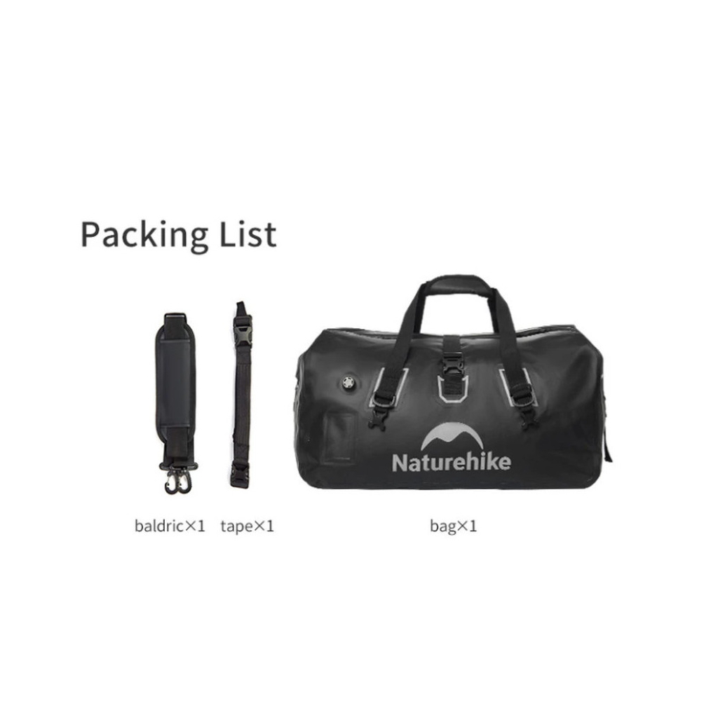 Дорожня сумка Naturehike Водонепроникна CNK2450XB015, 60 л, чорна (6975641883760)