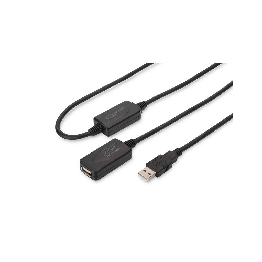 Дата кабель USB 2.0 AM/AF 20.0 m active Digitus (DA-73102)