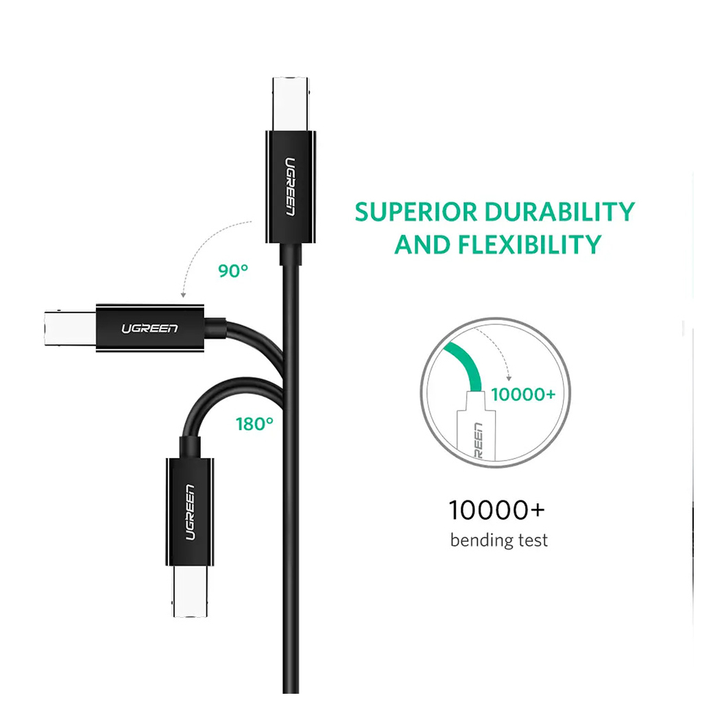 Кабель для принтера USB-C 2.0 to BM 2.0m US241 black Ugreen (50446) Кабель для принтера USB-C 2.0 to BM 2.0m US241 black Ugreen (50446)