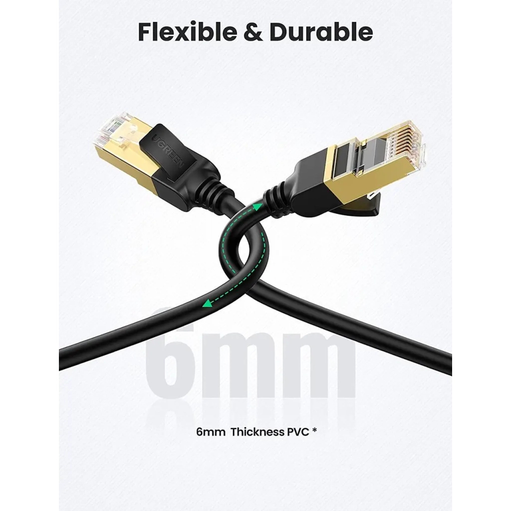 Патч-корд 2м, F/FTP cat 7 RJ-45 black Ugreen (U_11269) Патч-корд 2м, F/FTP cat 7 RJ-45 black Ugreen (U_11269)