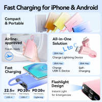 Батарея універсальна Vention 10000mAh 22,5W PD, USB-A, USB-C In/Out, Lightning In/Out, LED display, Gold (FHZJ0)