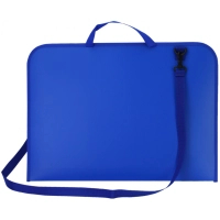Folder - briefcase Maxi A2 plastic with a zipper, blue (MX30041)