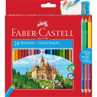 Colored pencils Faber-Castell 24 colors "Castle" + 3 pcs two-color + sharpener (110324) (30454)