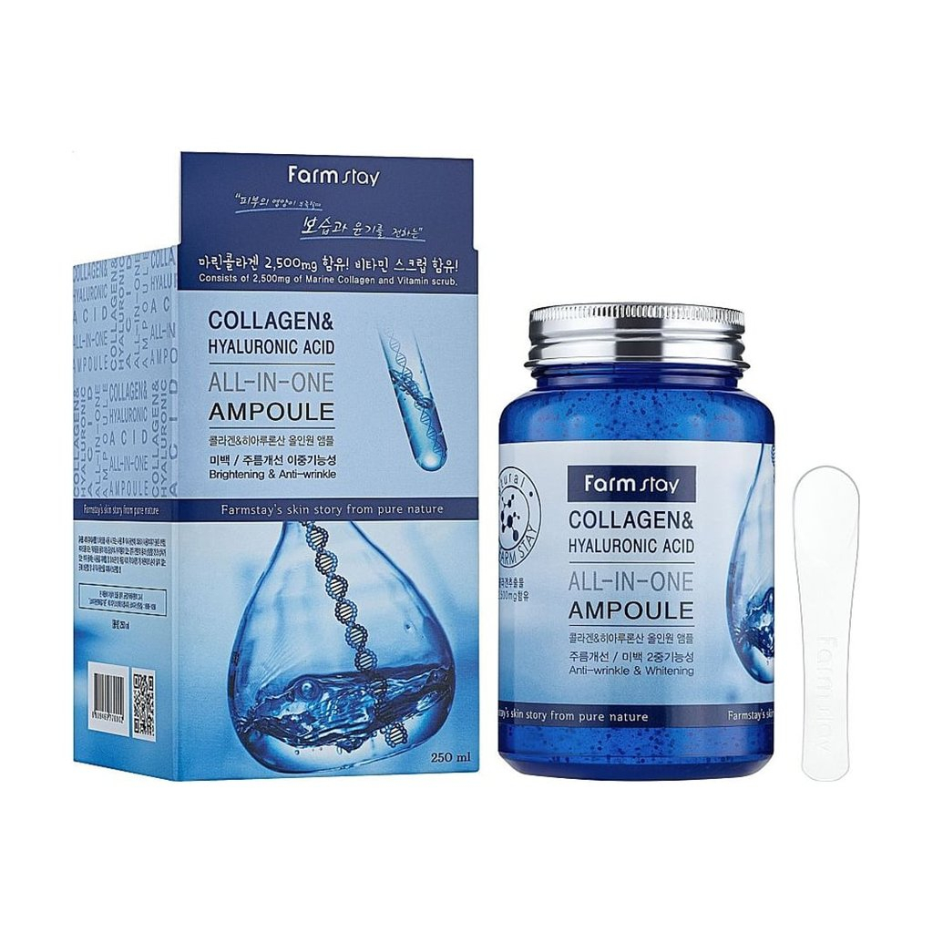 Сироватка для обличчя FarmStay Collagen & Hyaluronic Acid All In One Ampoule 250 мл (8809469770002)