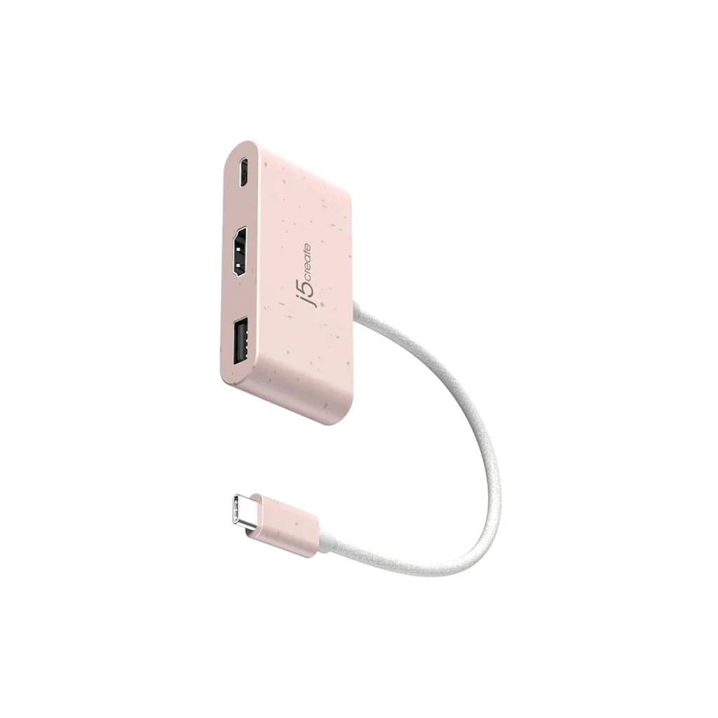 Концентратор J5create USB-C 3-in-1 1xHDMI + 1xUSB 3.2 + 1xUSB-C PD100W pink (JCA379ER-N) Концентратор J5create USB-C 3-in-1 1xHDMI + 1xUSB 3.2 + 1xUSB-C PD100W pink (JCA379ER-N)