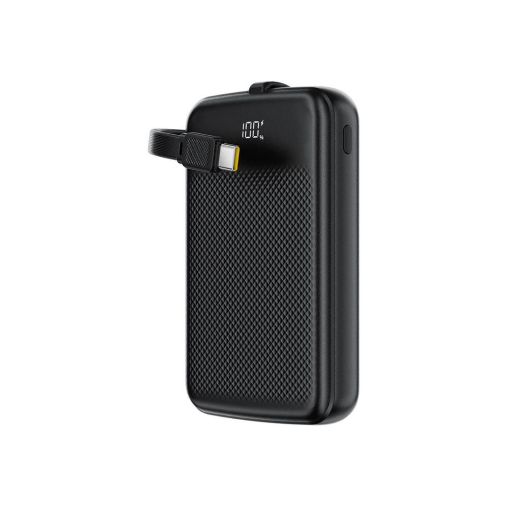 Батарея універсальна Acefast 10000mAh, 22.5W, PD, QC/3.0, build Type-C cable, M13, Black (6974316283959)