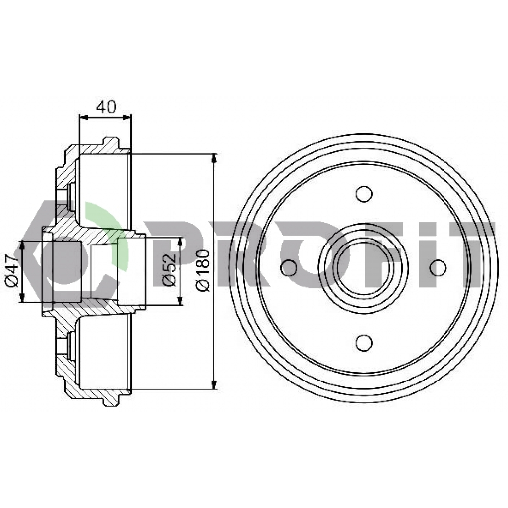 Гальмівний барабан Profit 5020-0015 Гальмівний барабан Profit 5020-0015