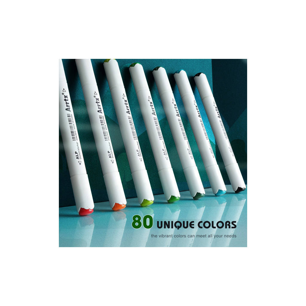 Художній маркер Arrtx Спиртові Alp ASM-0280A 80 кольорів (LC302192) Художній маркер Arrtx Спиртові Alp ASM-0280A 80 кольорів (LC302192)