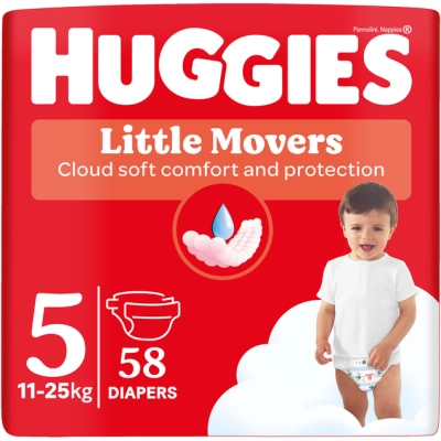 Підгузки Huggies Little Movers 5 (11-25 кг) Mega 58 шт (5029053548784)