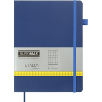 Notebook Buromax Etalon 190x250 mm 96 sheets in a cell artificial leather cover Blue (BM.292160-02)