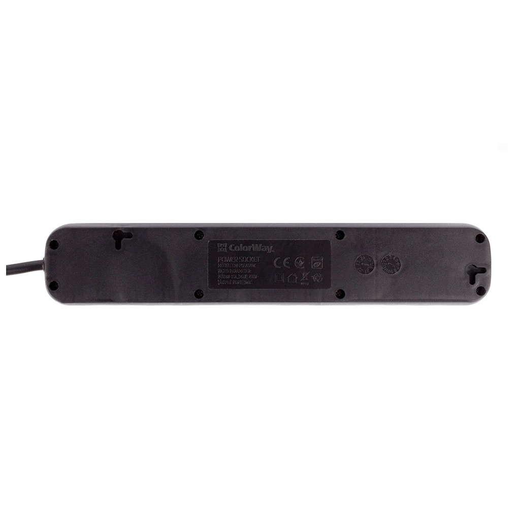 Мережевий фільтр живлення ColorWay CW-PSEA52BK, 5 розеток/ 2M black (CW-PSEA52BK)