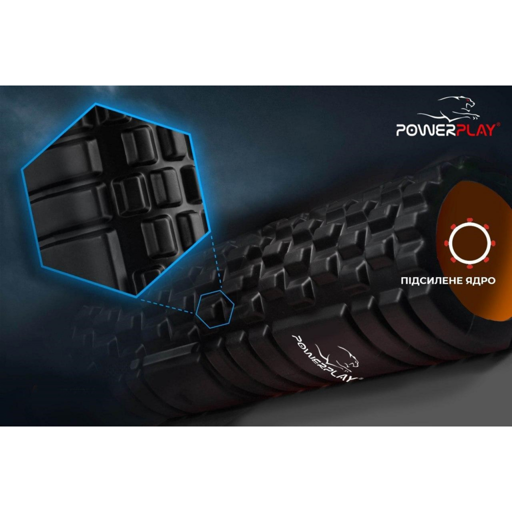 Масажний ролик PowerPlay 4025 Чорно-Помаранчевий (PP_4025_Black/Orange)