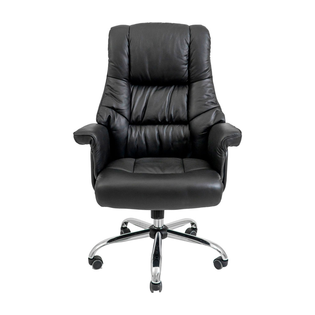 Офісне крісло Richman Конгрес Хром M-2 Широкий (Anyfix Wide) Шкіра Люкс Чорна (IM0000009)