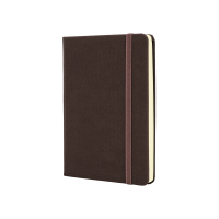 Книга записна Optima А6 SQUARE, тверда обкладинка, гумка, кремовий блок лінія, коричневий (O20386-07)