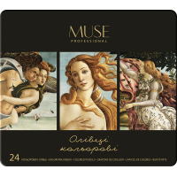 Colored pencils Muse Round in a metal case 24 colors (101M-24)