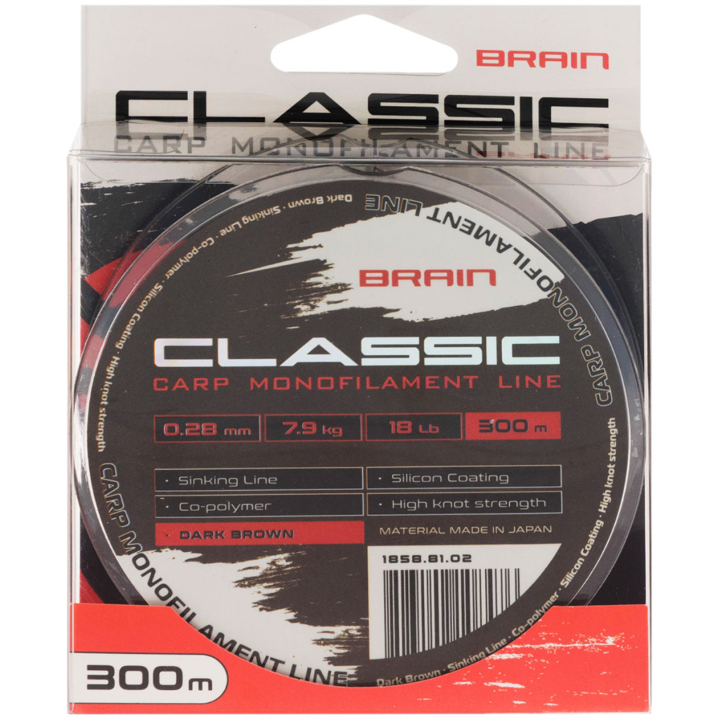 Волосінь Brain Classic Carp Line (dark brown) 300m 0.28mm 18lb 7.9kg (1858.81.02) Волосінь Brain Classic Carp Line (dark brown) 300m 0.28mm 18lb 7.9kg (1858.81.02)