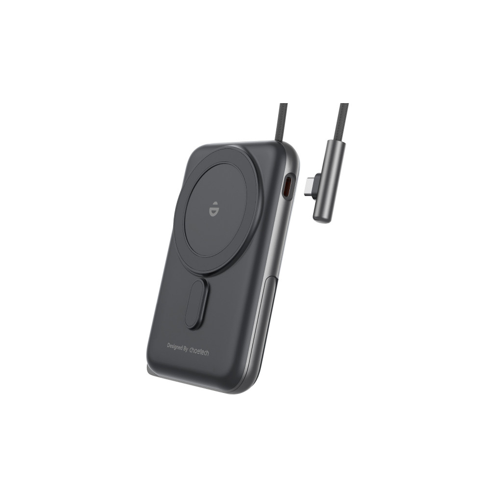 Повербанк Choetech Magnetic Wireless 10000mAh 20W, PD, Qi-15W, USB-C In/Out, build-in cabel, Black (B735-CCBK)
