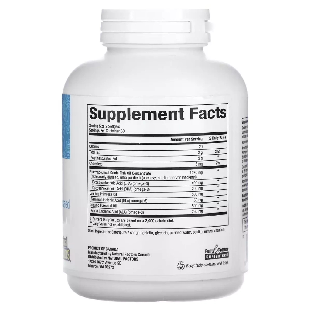 Жирні кислоти Natural Factors Омега-3 для жінок, WomenSense, RxOmega-3, 120 гелевих капсул (NFS-04913)
