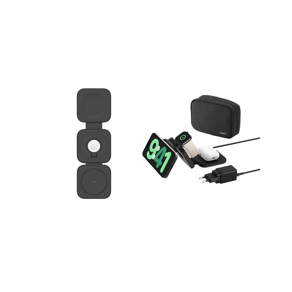 Зарядний пристрій Belkin 3in1 Travel Pad Wireless Qi2 15W Black (WIZ024HQBK)
