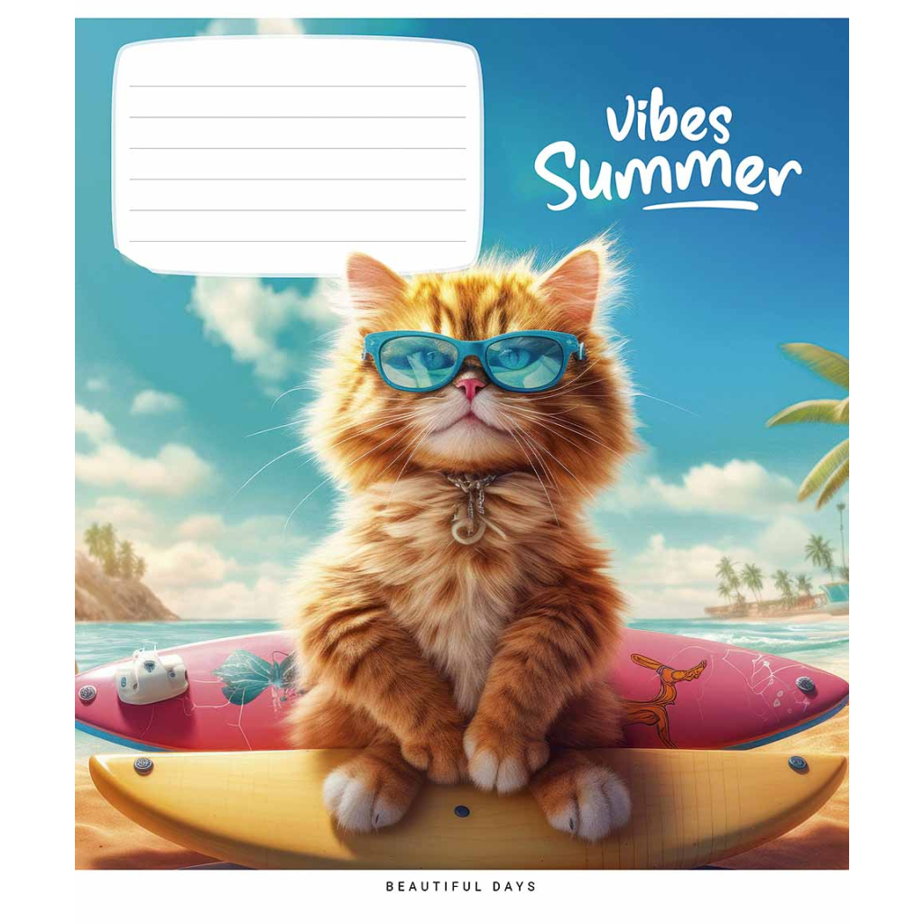 Зошит Школярик Summer vibes 24 аркуша лінія (024-3494L)