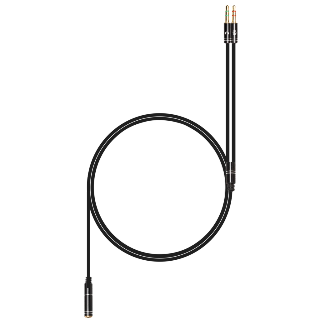 Кабель мультимедійний 3.5mm F to 2x3.5mm M 0.4m (4pin) black XoKo (AC-009) Кабель мультимедійний 3.5mm F to 2x3.5mm M 0.4m (4pin) black XoKo (AC-009)