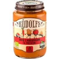 Children's puree Rudolfs Organic salmon with pasta and vegetables 190 g (4751017941782)