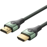 Кабель мультимедійний HDMI M to HDMI M 2.0m 8K ultra thin cotton braided green VENTION (ALOGH)