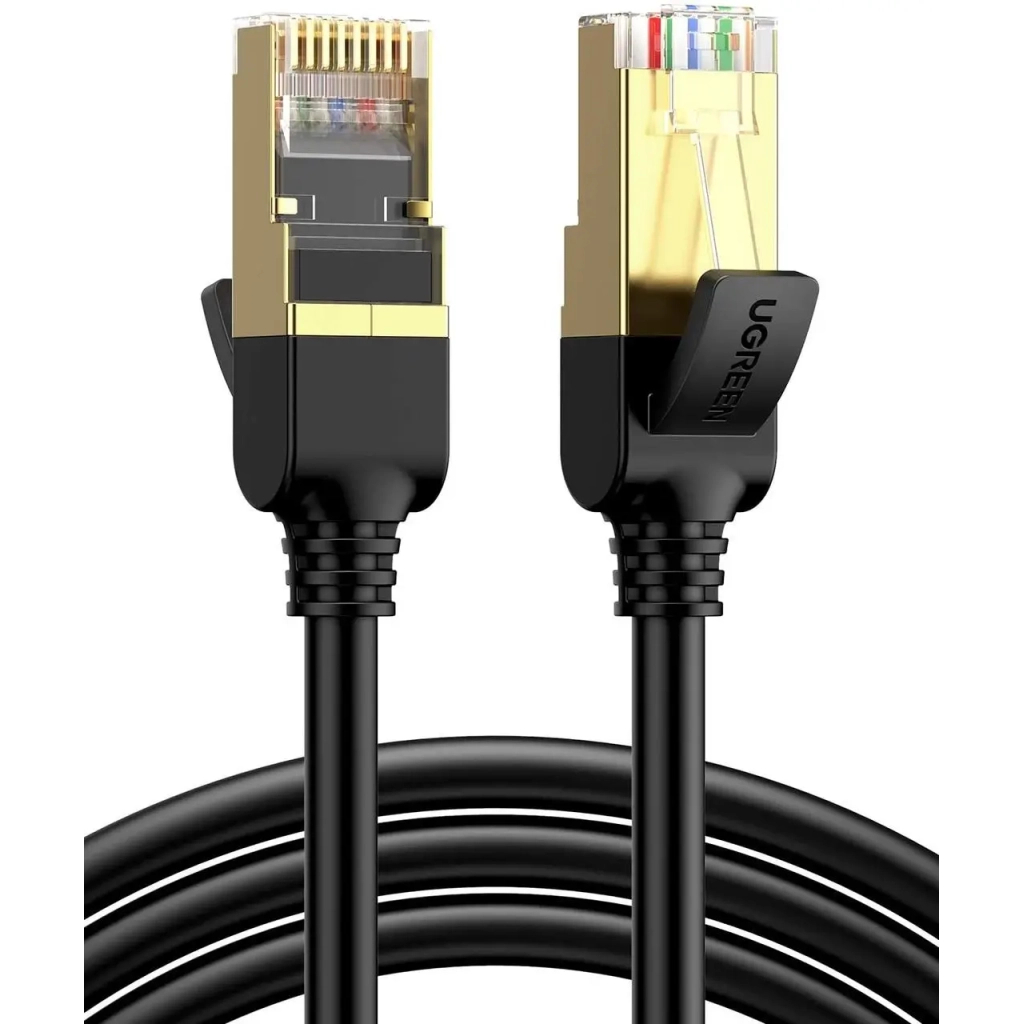 Патч-корд 3м, F/FTP cat 7 RJ-45 black Ugreen (U_11270)