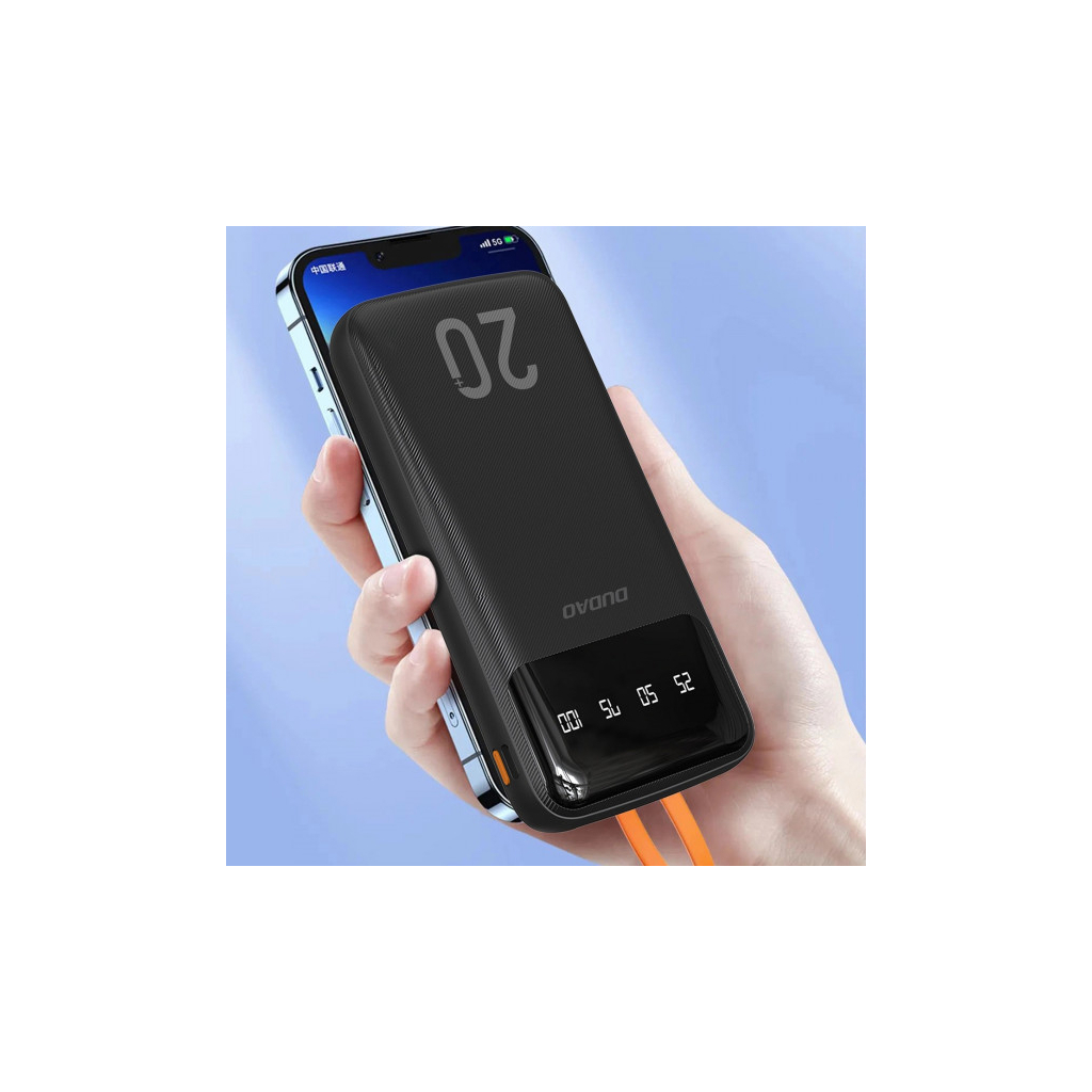 Повербанк Dudao K6Pro+ 20000mAh 10W with USB-C/Lightning/MicroUSB/USB-A cables (6977196682393)
