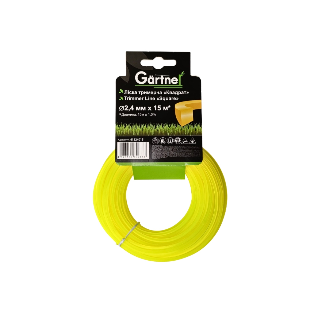 Жилка косильна Gartner "Квадрат" 2,4 мм × 15 м (41324015) Жилка косильна Gartner "Квадрат" 2,4 мм × 15 м (41324015)