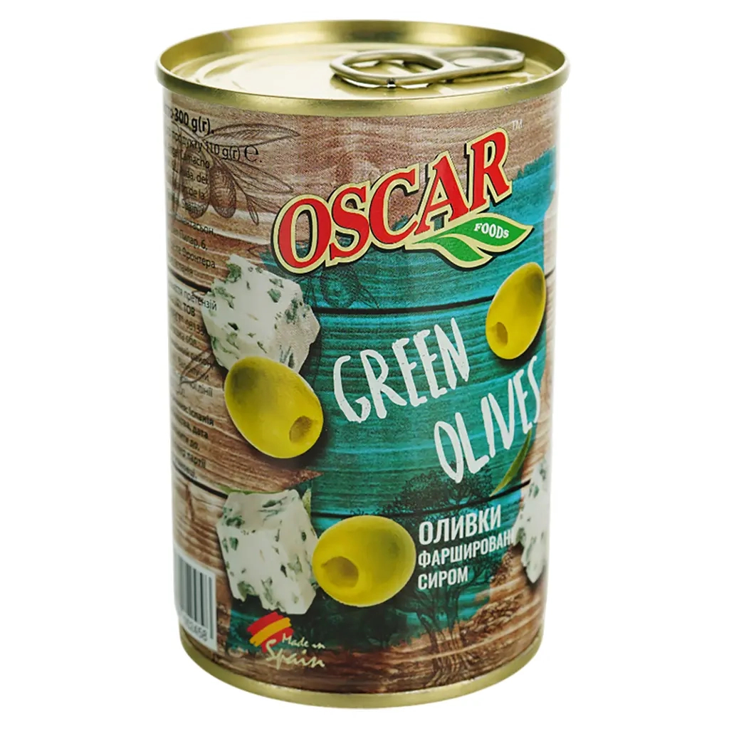 Овочева консервація Oscar foods Оливки фаршировані сиром 300 г (8413552052458)