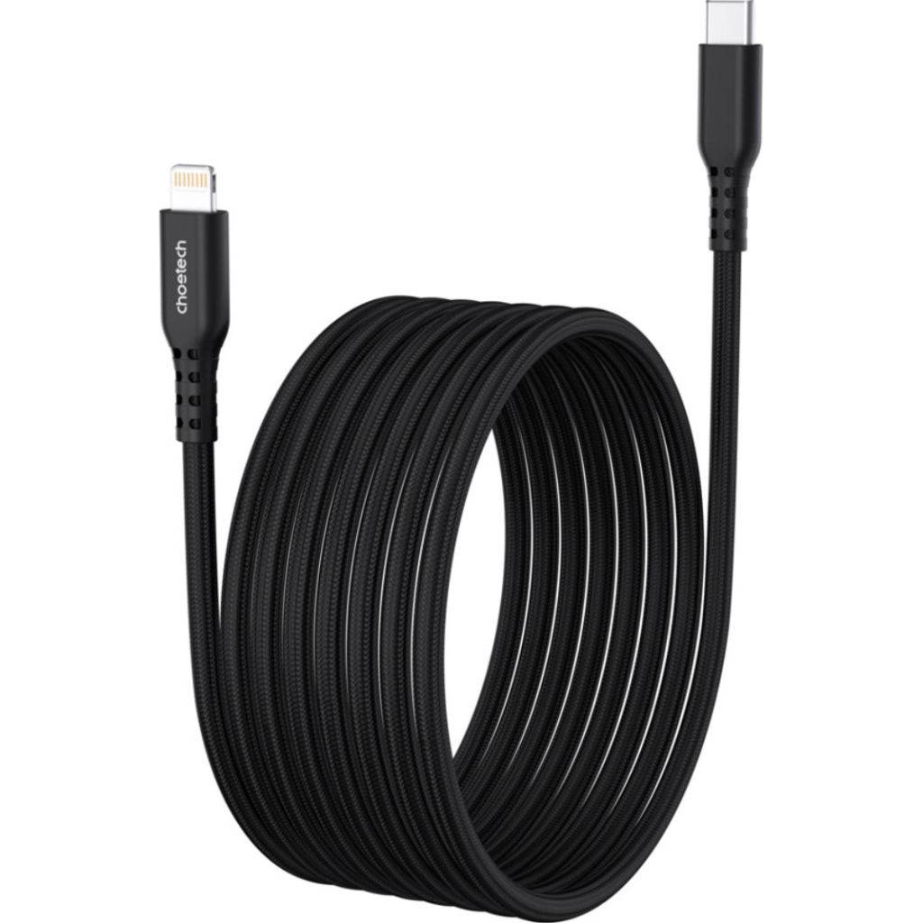 Дата кабель USB-C to Lightning 1.8m MFi PD20W braided black Choetech (XCL-1021-BK) Дата кабель USB-C to Lightning 1.8m MFi PD20W braided black Choetech (XCL-1021-BK)
