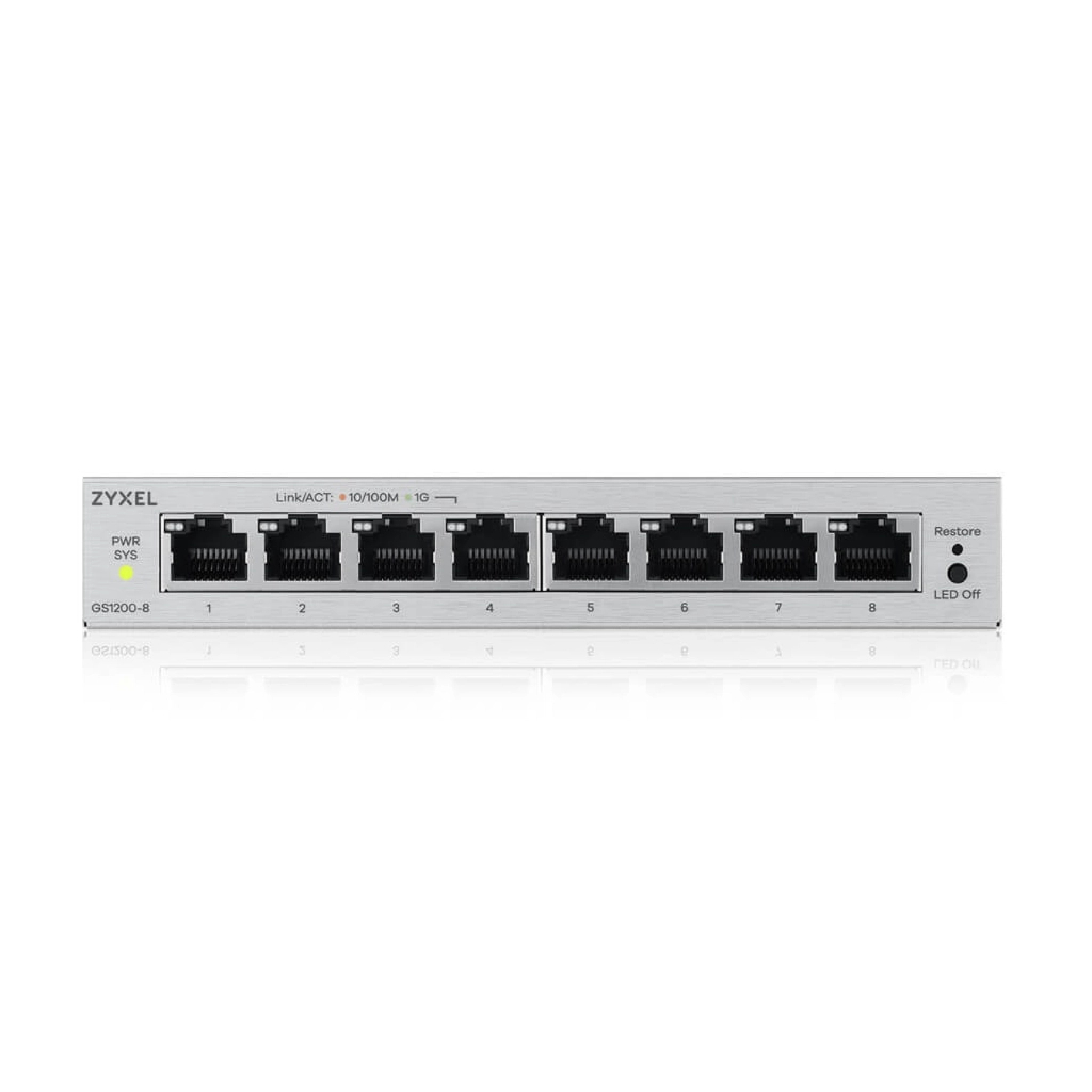 Комутатор мережевий ZyXel GS1200-8 v3 (GS1200-8V3-EU0101F) Комутатор мережевий ZyXel GS1200-8 v3 (GS1200-8V3-EU0101F)