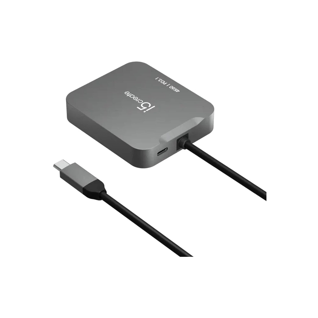 Концентратор J5create USB-C 5-in-1 1xHDMI + 1xUSB 3.2 + 1xUSB-C PD140W + 1xRJ45 1000Mbps gray (JCD3191-N) Концентратор J5create USB-C 5-in-1 1xHDMI + 1xUSB 3.2 + 1xUSB-C PD140W + 1xRJ45 1000Mbps gray (JCD3191-N)