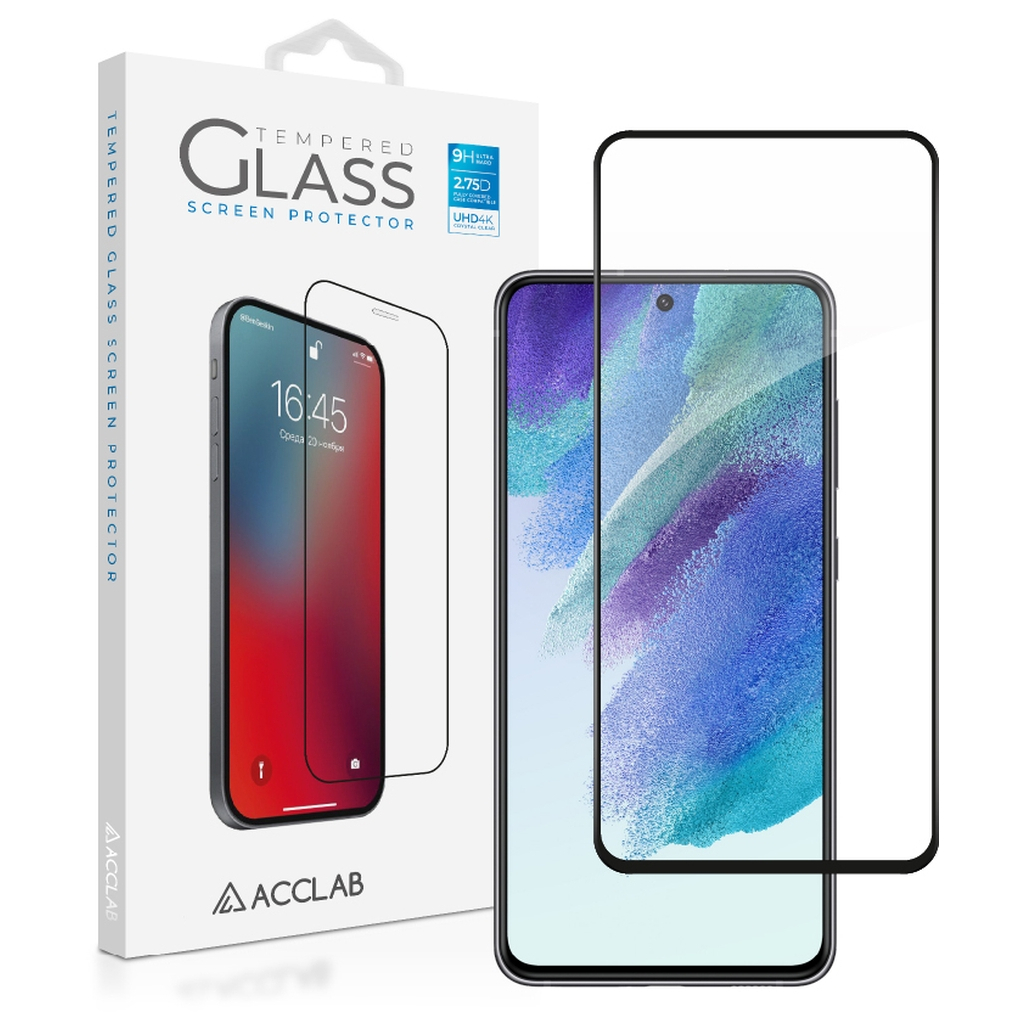 Скло захисне ACCLAB Full Glue Samsung S21FE Black (1283126521683)