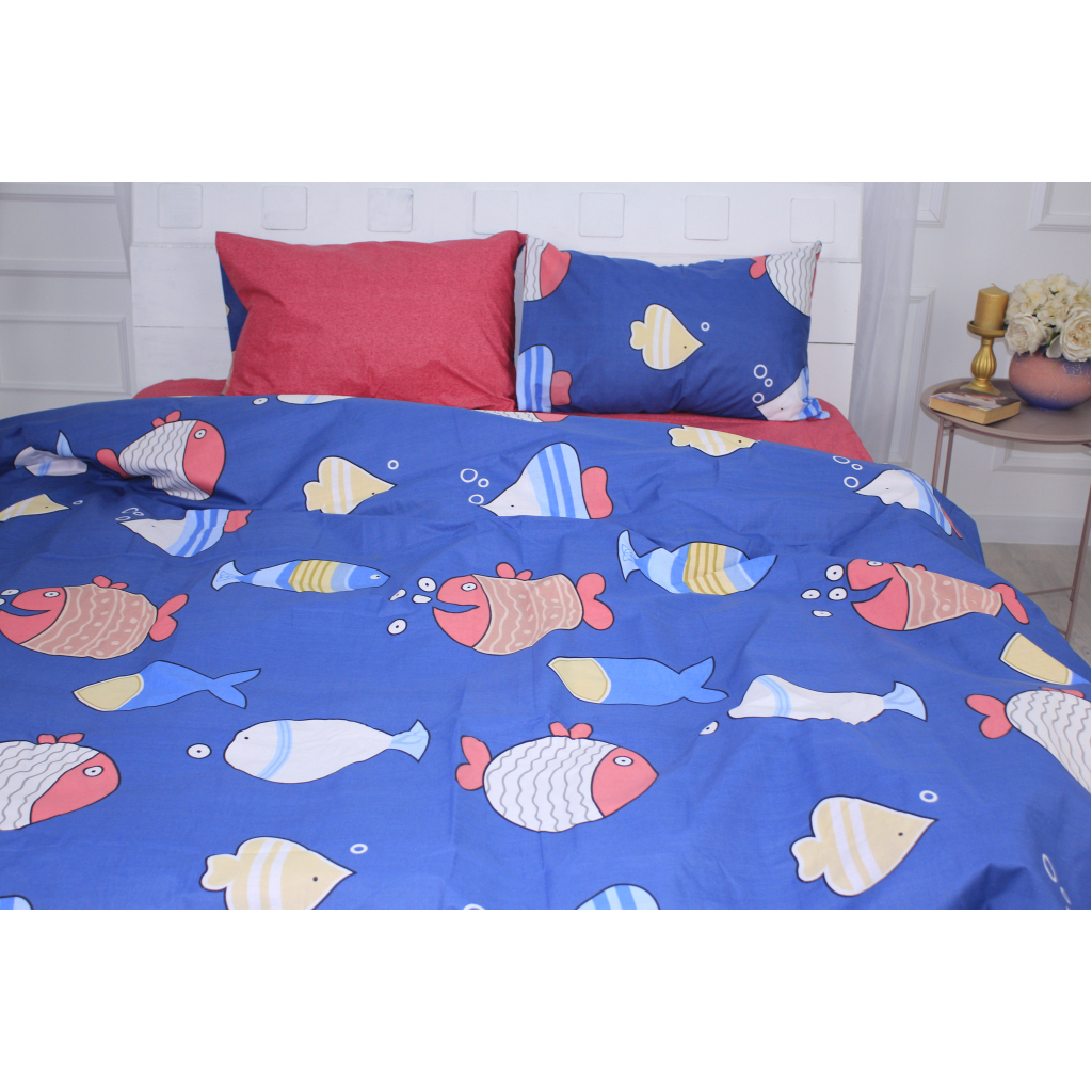 Постільна білизна MirSon Бязь Premium 17-0466 Fish are fabulous Євро (2200003327618)