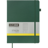 Notebook Buromax Etalon 190x250 mm 96 sheets in a cell cover made of artificial leather Green (BM.292160-04)