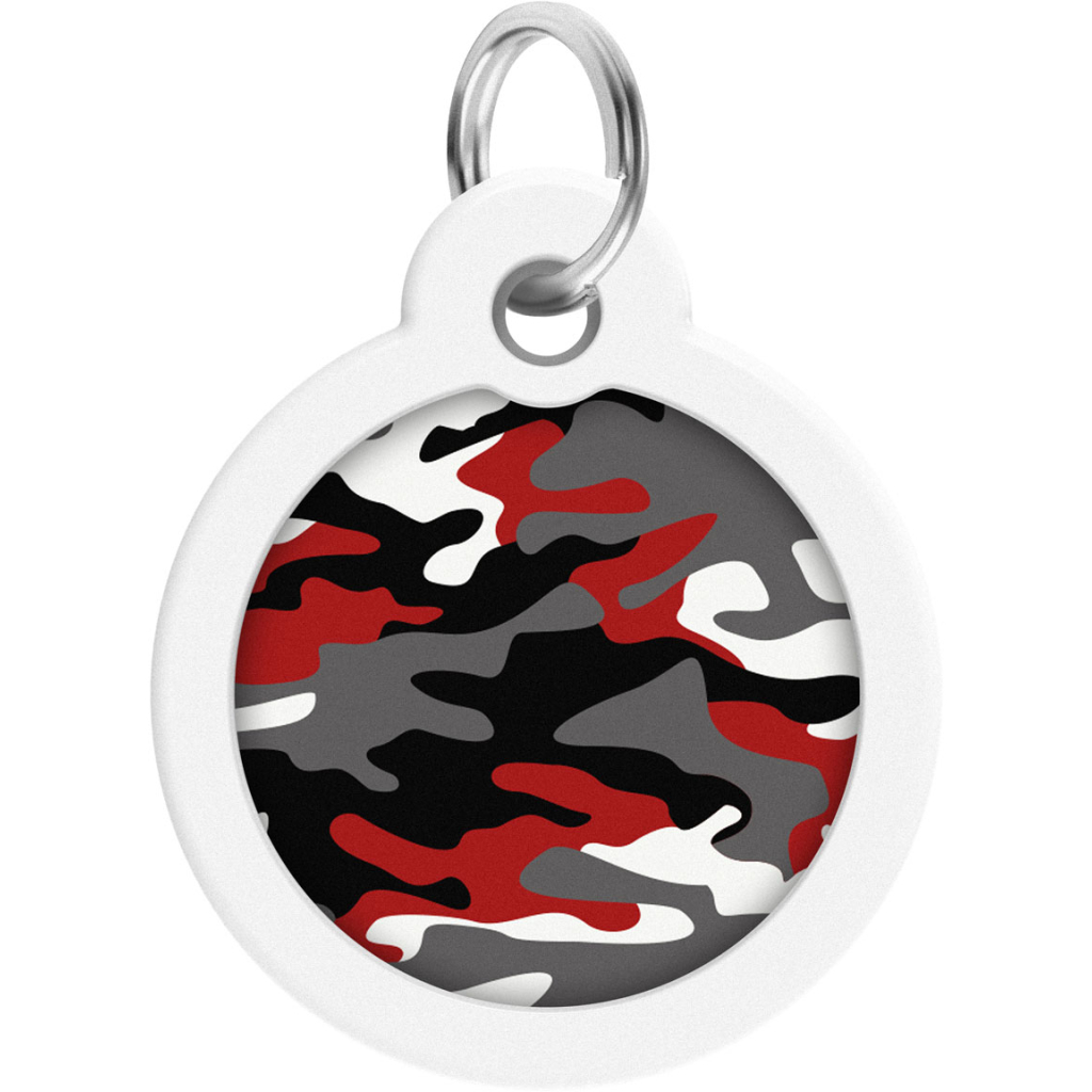 Адресник для тварин WAUDOG Smart ID з QR паспортом "Камо сірий", круг 30 мм (230-0215)