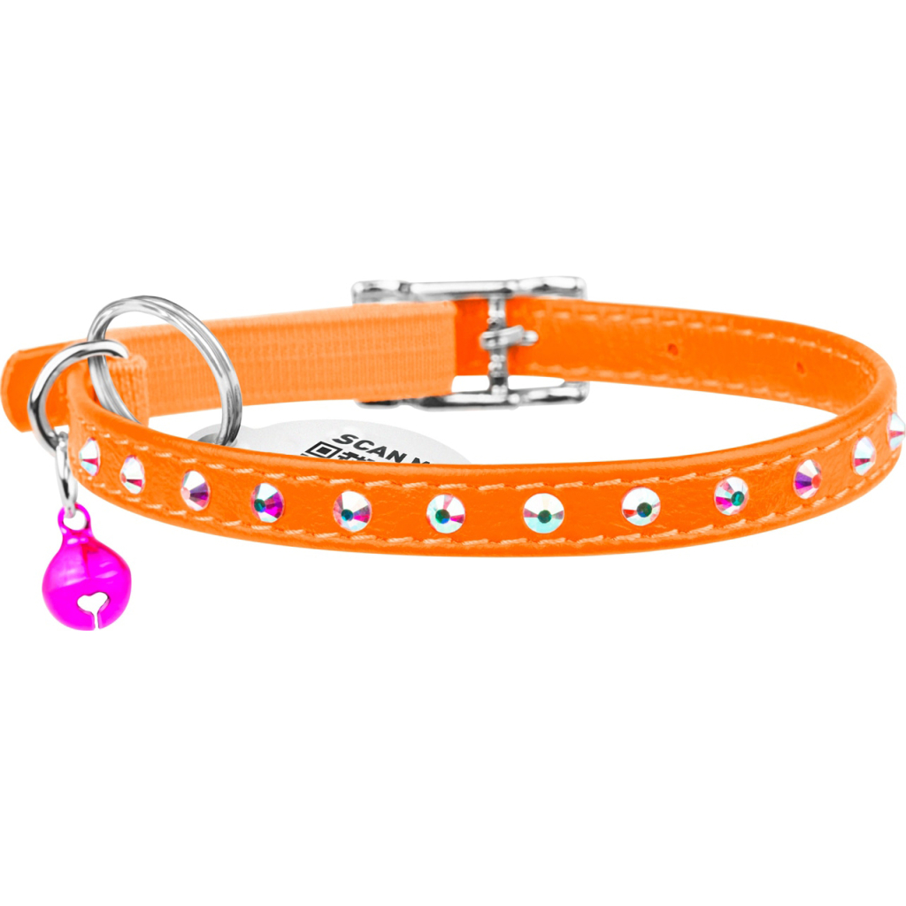 Нашийник для тварин WAUDOG GLAMOUR з резинкою і стразами для кішок (помаранчевий) (32544) Нашийник для тварин WAUDOG GLAMOUR з резинкою і стразами для кішок (помаранчевий) (32544)
